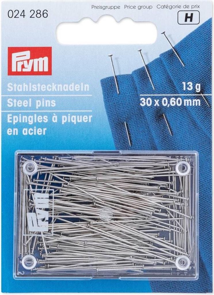 Špendlíky, 0,60 x 30 mm, stříbrné barvy, 13 g, karta s Obrázek produktu 