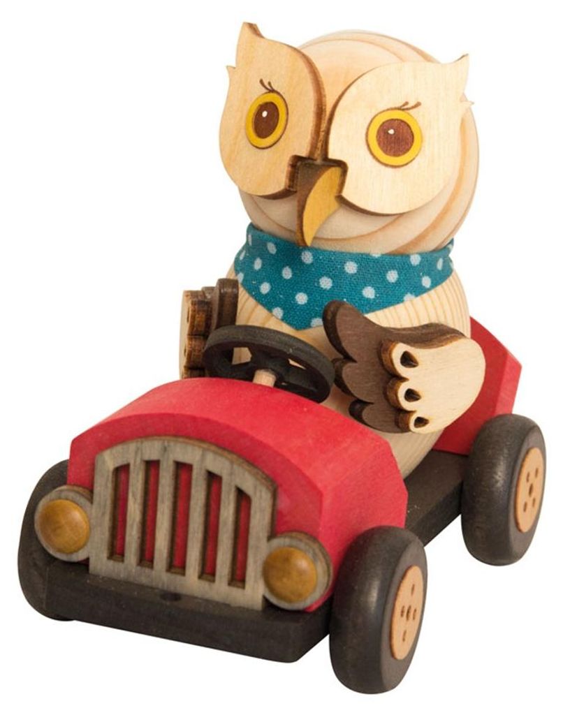 Drechslerei Kuhnert - Mini-Eulen aus Holz - im roten Produktbild 