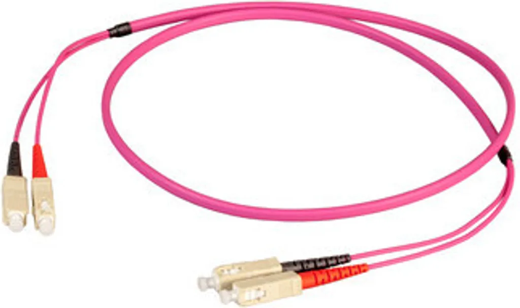 Cordon fibre SC-SC 40m OM4 LSZH Erika Violet Flat Twin Haute Qualité