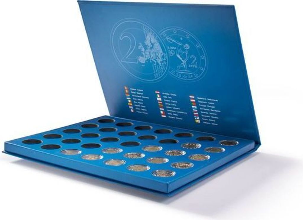 Münzkassette Lucca für 35 dt. 2-Euro-Gedenkmünzen in Kapseln