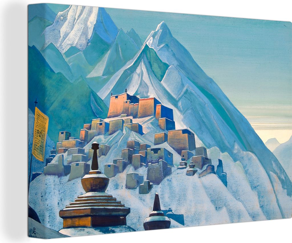 OneMillionCanvasses - Leinwandbilder - 140x90 cm, Tibet Himalaya - Gemälde von Nicholas Roerich, Wandbilder Kunstdruck Wanddekoration - Foto auf...