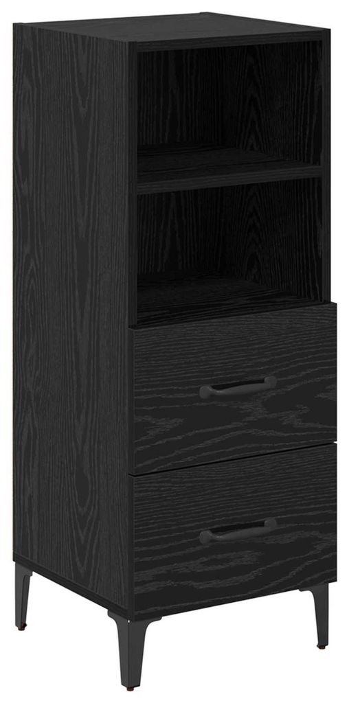 Sideboard Schwarz Eichen-Optik 34 x 34,5 x 90 cm Holzwerkstoff