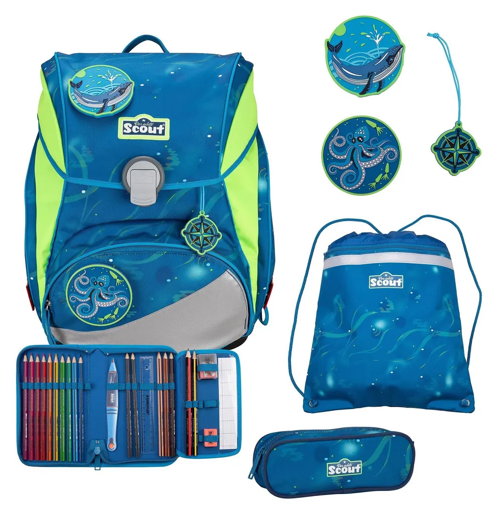 Scout Alpha Set 4 pièces Deep Sea bleu : le cartable ergonomique idéal