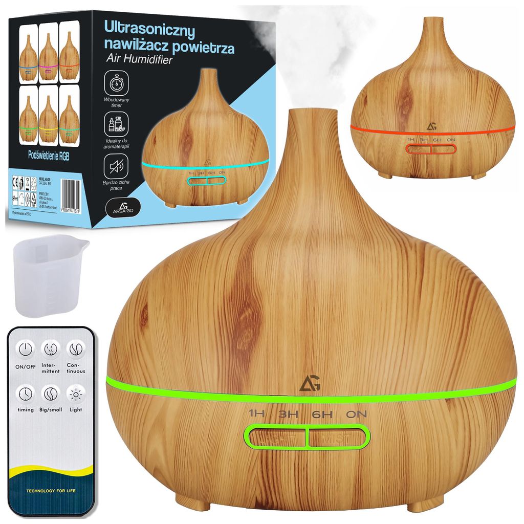 Ultraschall Luftbefeuchter 400ml Aromadiffusor LED Produktbild 