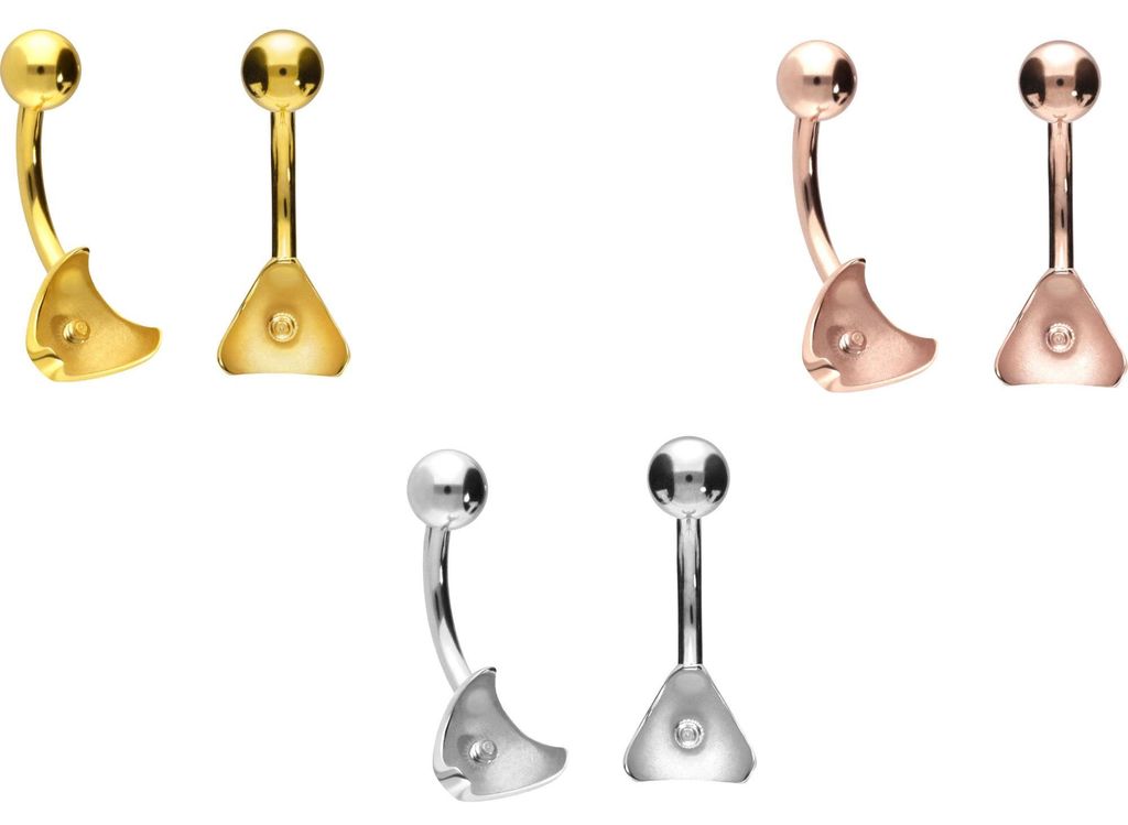 Bauchnabelpiercing Titan Bananabell mit Innengewinde Silber Stablänge: 8mm