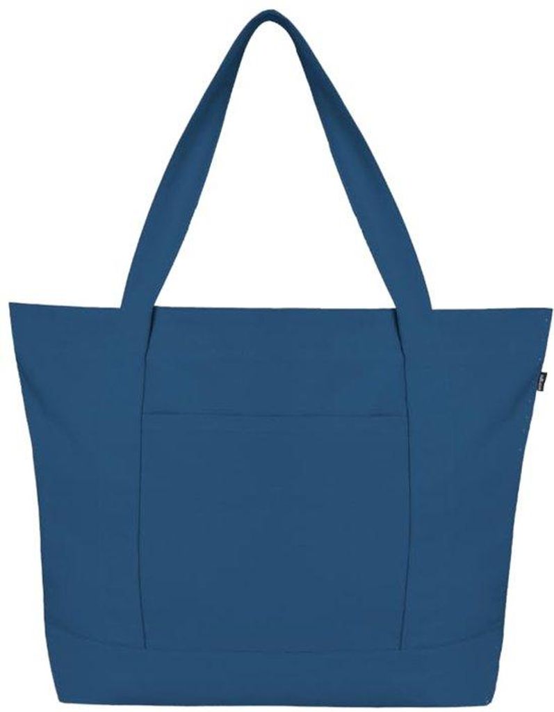 Organic Canvas Tote Bag mit Reißverschluss und Innentasche, 100% biologische Baumwolltaschen für Einkauf und Strandurlaub