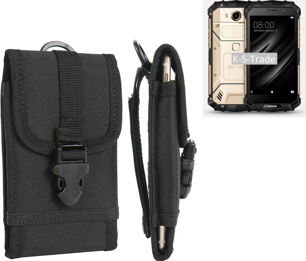 K-S-Trade Handyhülle kompatibel mit Doogee S60 Gürteltasche Holster Handytasche Gürtel Tasche Schutzhülle Robuste Handy Schutz Hülle Tasche