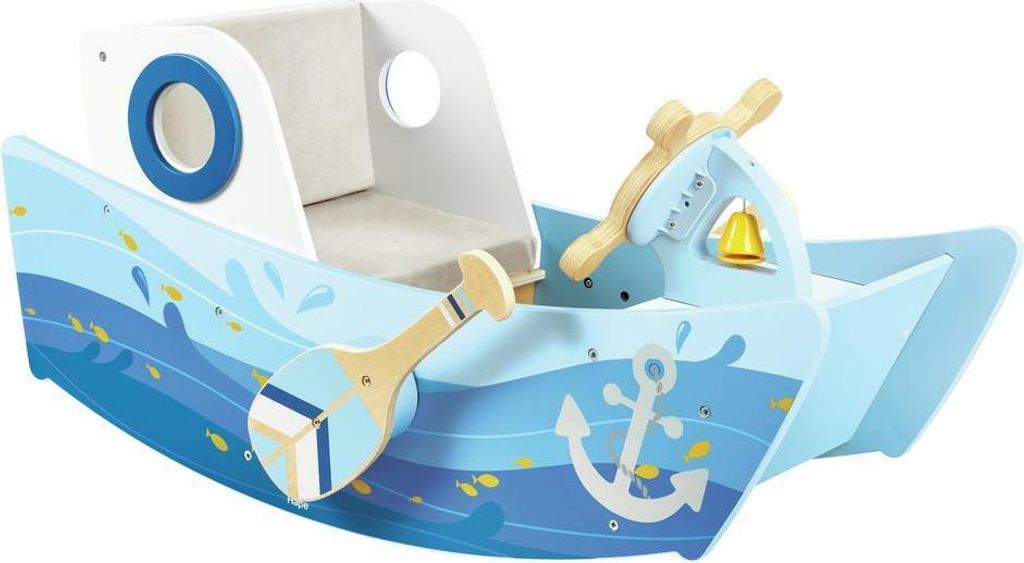 Hape Schaukelboot Spielzeug interaktiv blau komfortabel Produktbild 