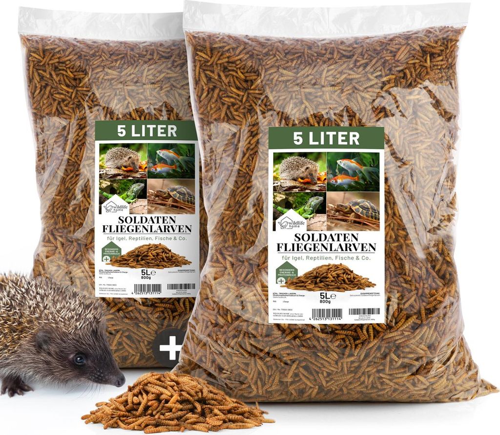 WILDLIFE HOME Soldatenfliegenlarven getrocknet 2 x 5L I Produktbild 