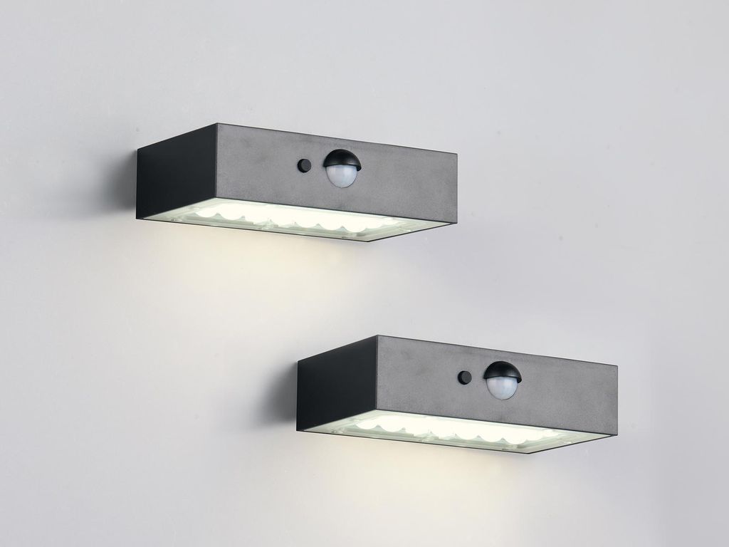 2er Set Solar Wandleuchte außen mit Bewegungsmelder, Produktbild 