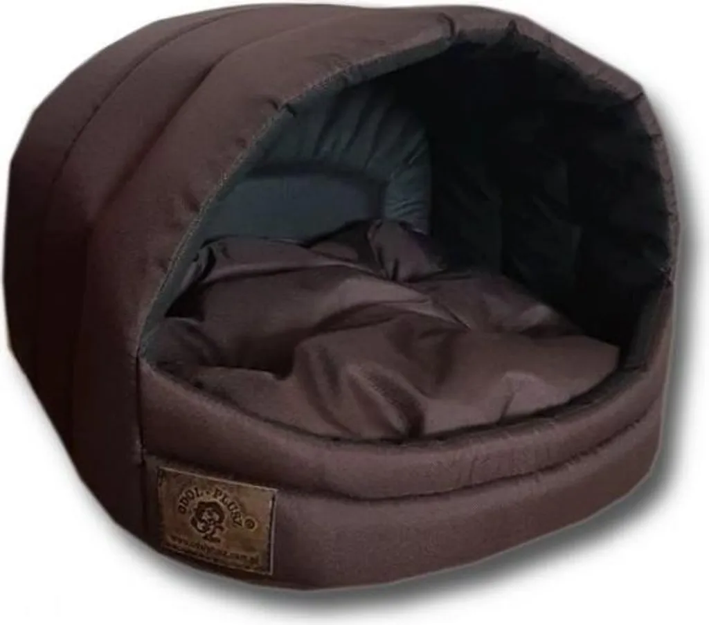 Lit pour chien anti-stress 45x49x36 cm - Panier box marron calme
