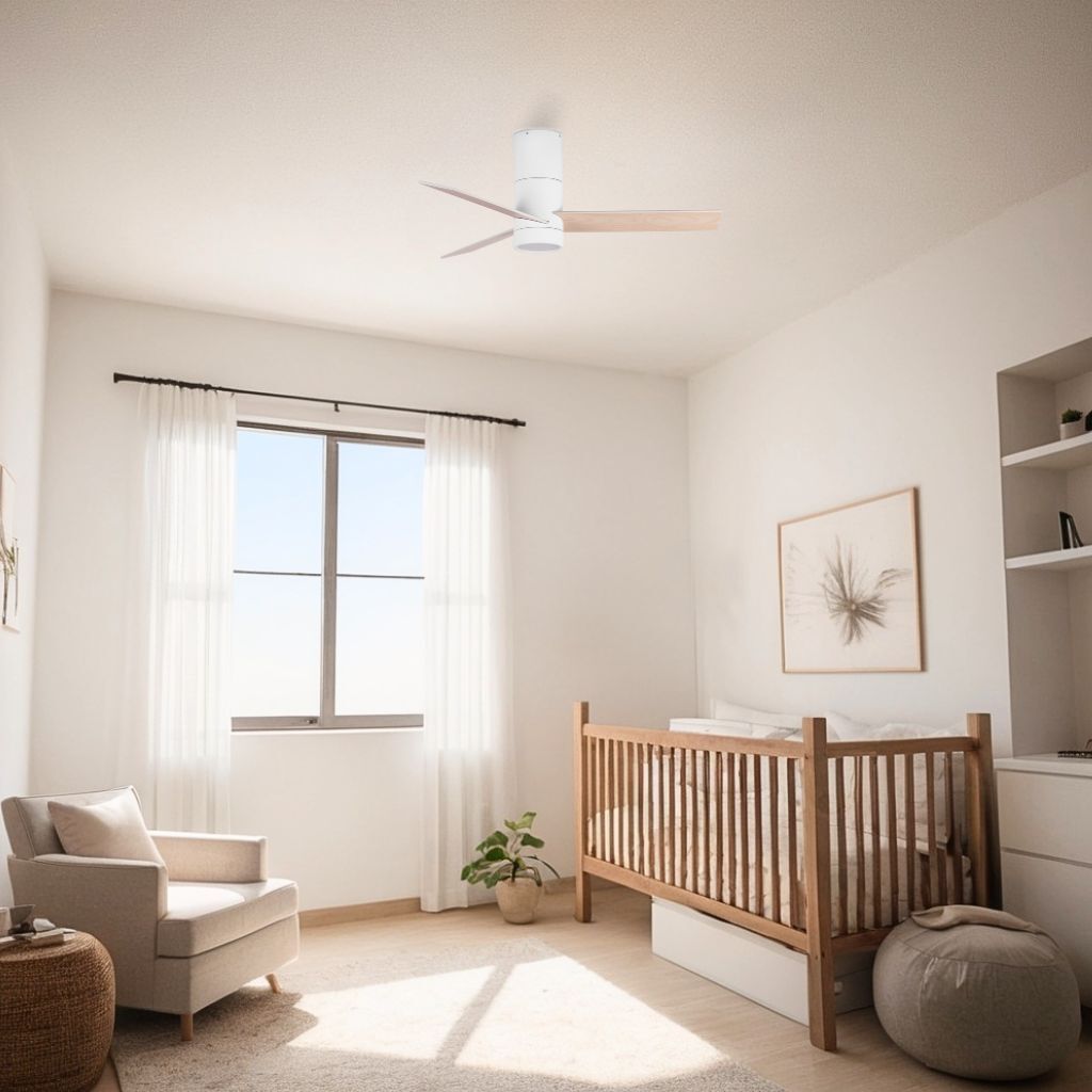 HYBRID MINI Ventilatore da Soffitto Bianco/Pino con Luce Ø90 cm