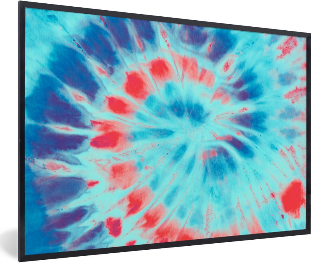 MuchoWow Gerahmtes Poster Sommer - Krawattenfärbung - Spirale 30x20 cm - Poster mit Schwarzem Bilderrahmen Wandposter Rahmen Foto Bilder - Kunst...