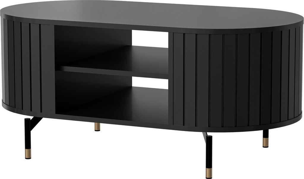 Furniture24 Couchtisch Zante Za6 Wohnzimmertisch Kaffetisch 100 X 49 X 56 Cm Schwarz