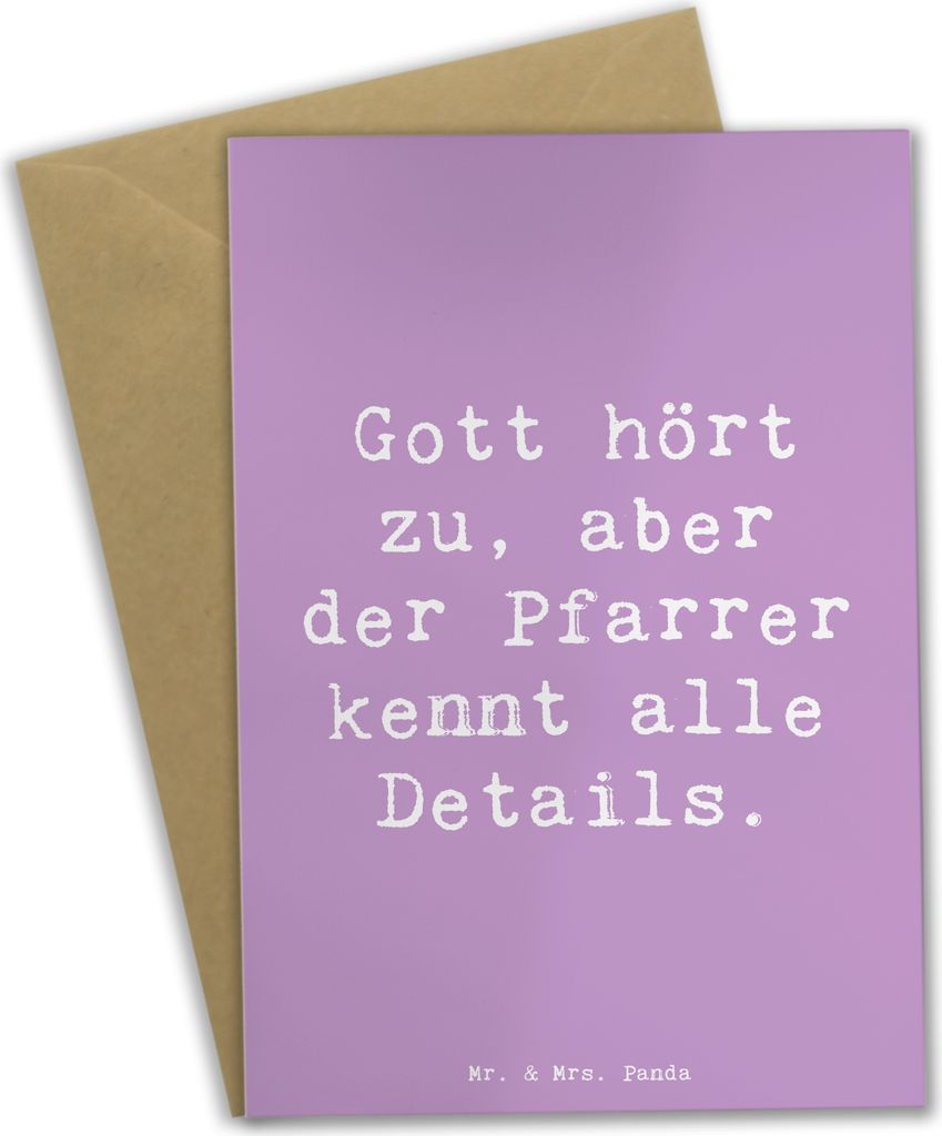 Mr. & Mrs. Panda Grußkarte Spruch Pfarrer Details - Lavendeltraum - Geschenk, einladungskarten, Inspiration durch, dankeskarten, handgefertigte Ge...