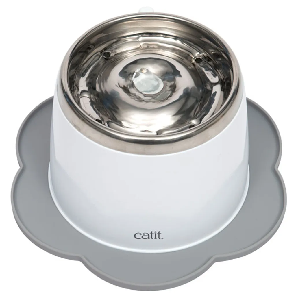 Tapis Catit Fleur Gris 30 cm en Silicone contre les Sols Sales et Humides