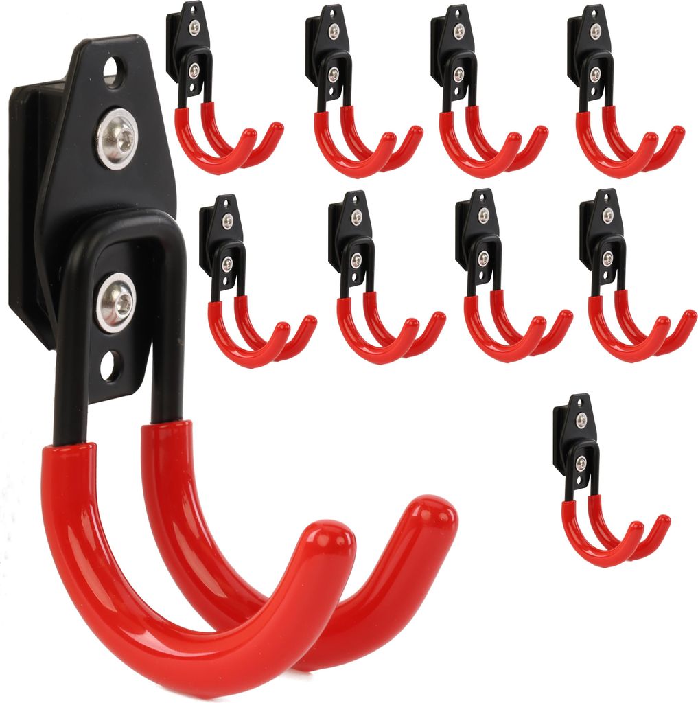 Set 10 Stck. Werkzeughaken von BOTLE für Qbrick Koffer-System für Elektrowerkzeuge, U-förmig 7cm, stabil mit PVC-Ummantelung, für Garage, Schup...