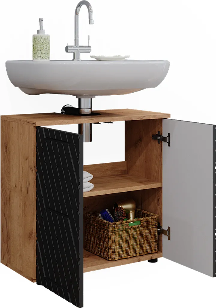 Meuble vasque anthracite 60cm structure nid d'abeille Vicco Irma 42846 - 7