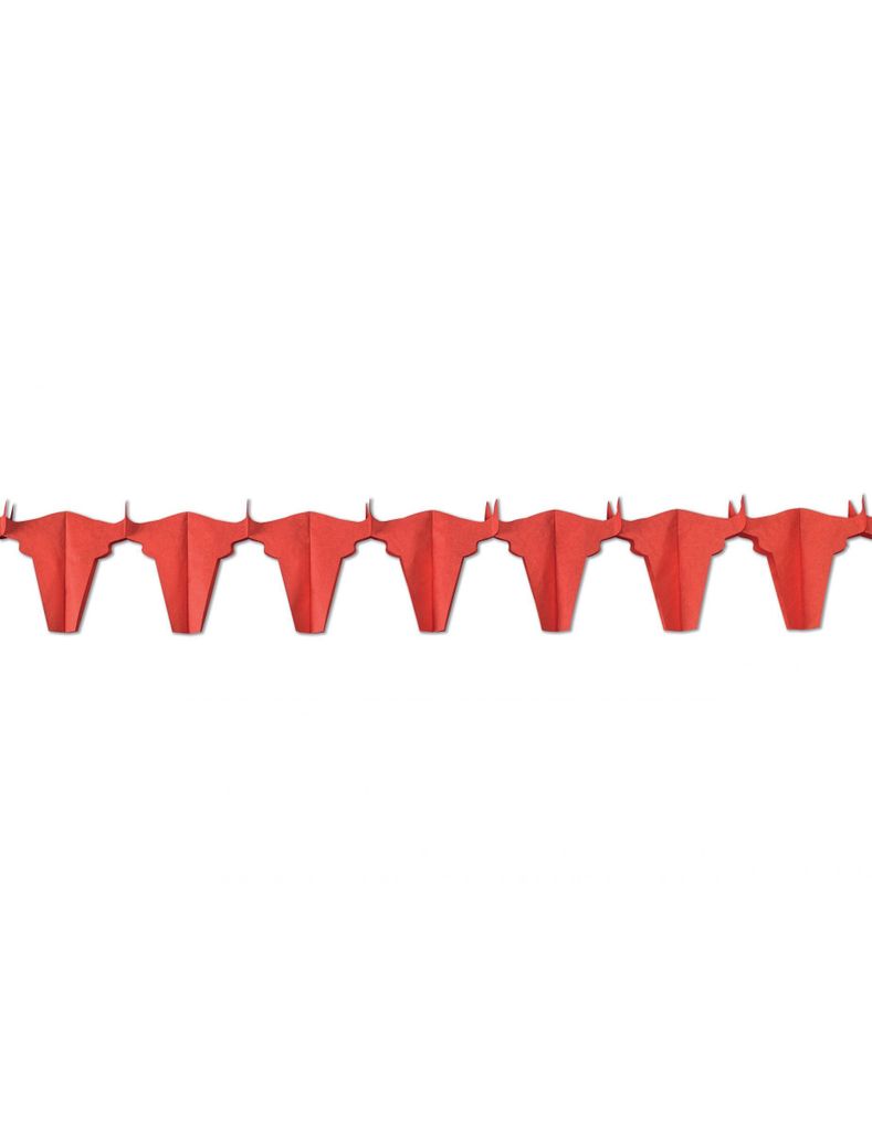 Vlamvertragende guirlande met stierenkoppen, rood, 4,5 Productafbeelding 