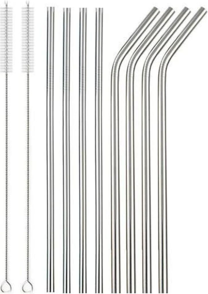 Edelstahl-Trinkhalme 2er-Set / 8er-Set farbig / me Produktbild 