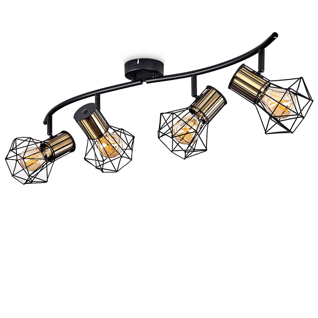 Pomari »Pomari« Deckenlampe aus Metall in Schwarz/Messingfarben