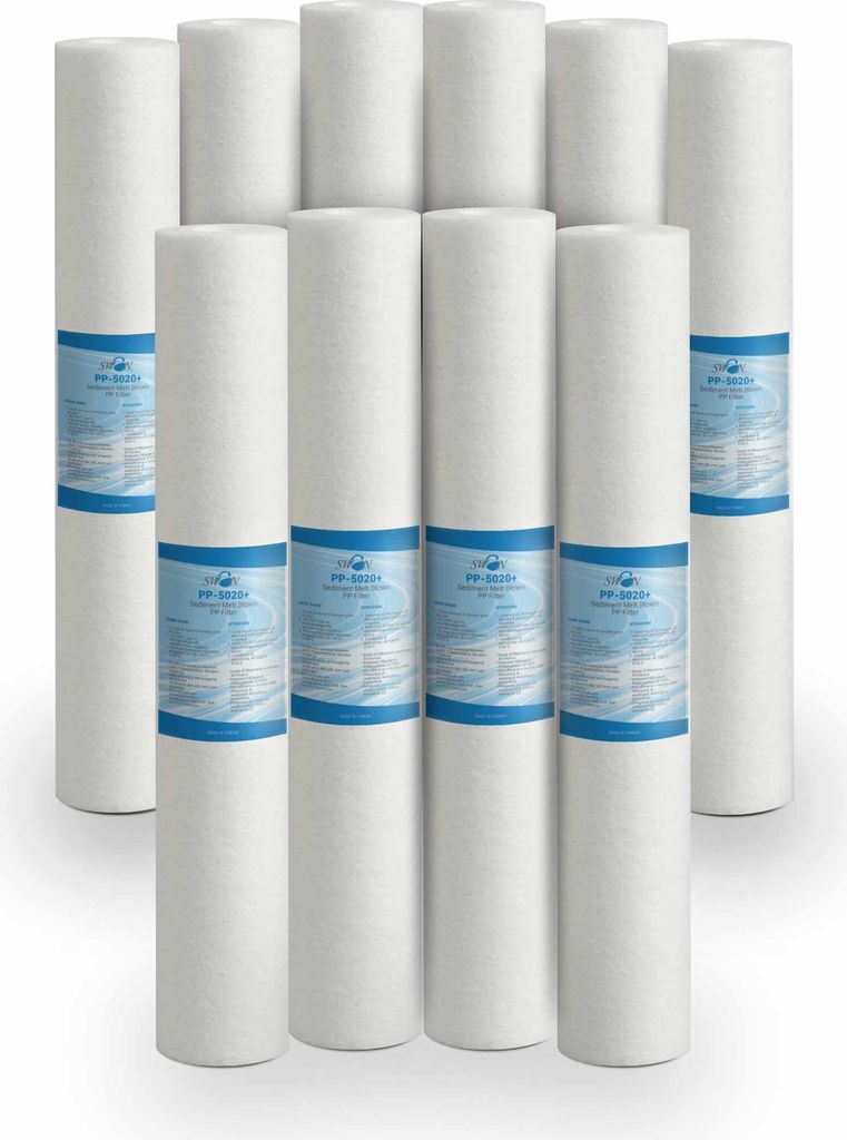 Bellerofonte Sedimentfilter Wasserfilter schmelzgeblasene Filter 20 Zoll 50 Mikron in Polypropylen. Entfernt Sand, Rostpartikel und schwebende Veru...