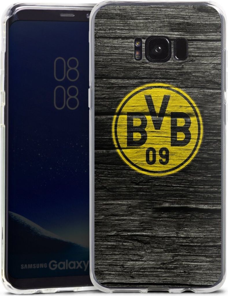 DeinDesign Handyhülle für Samsung Galaxy S8 Plus Silikon Hülle Case Smartphone Schutzhülle BVB Borussia Dortmund Holzoptik