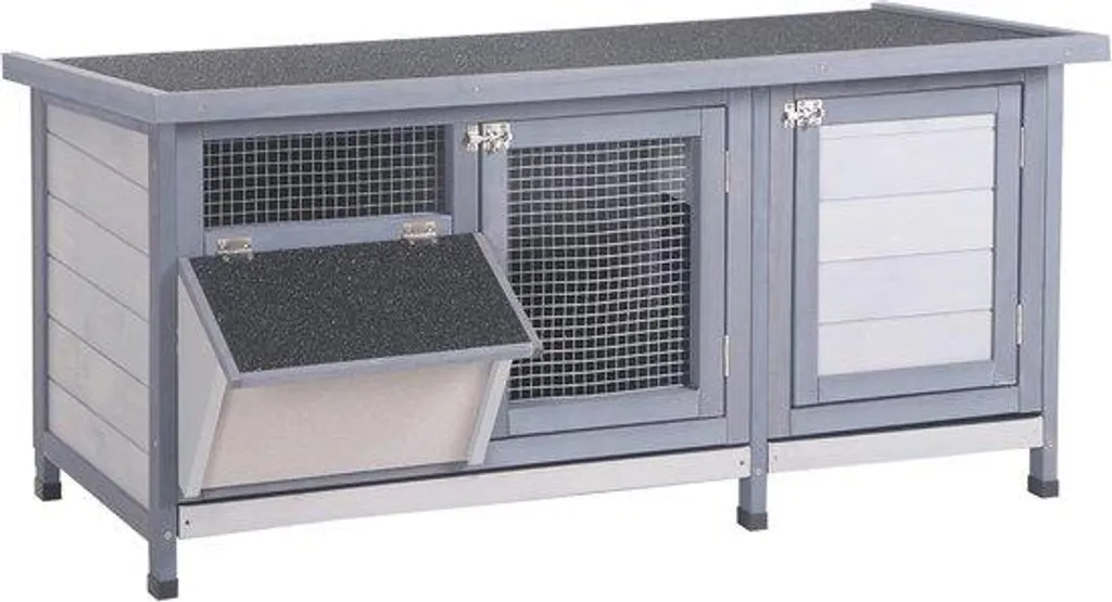 Clapier indépendant avec toit en bitume et porte coulissante 112x50x54cm