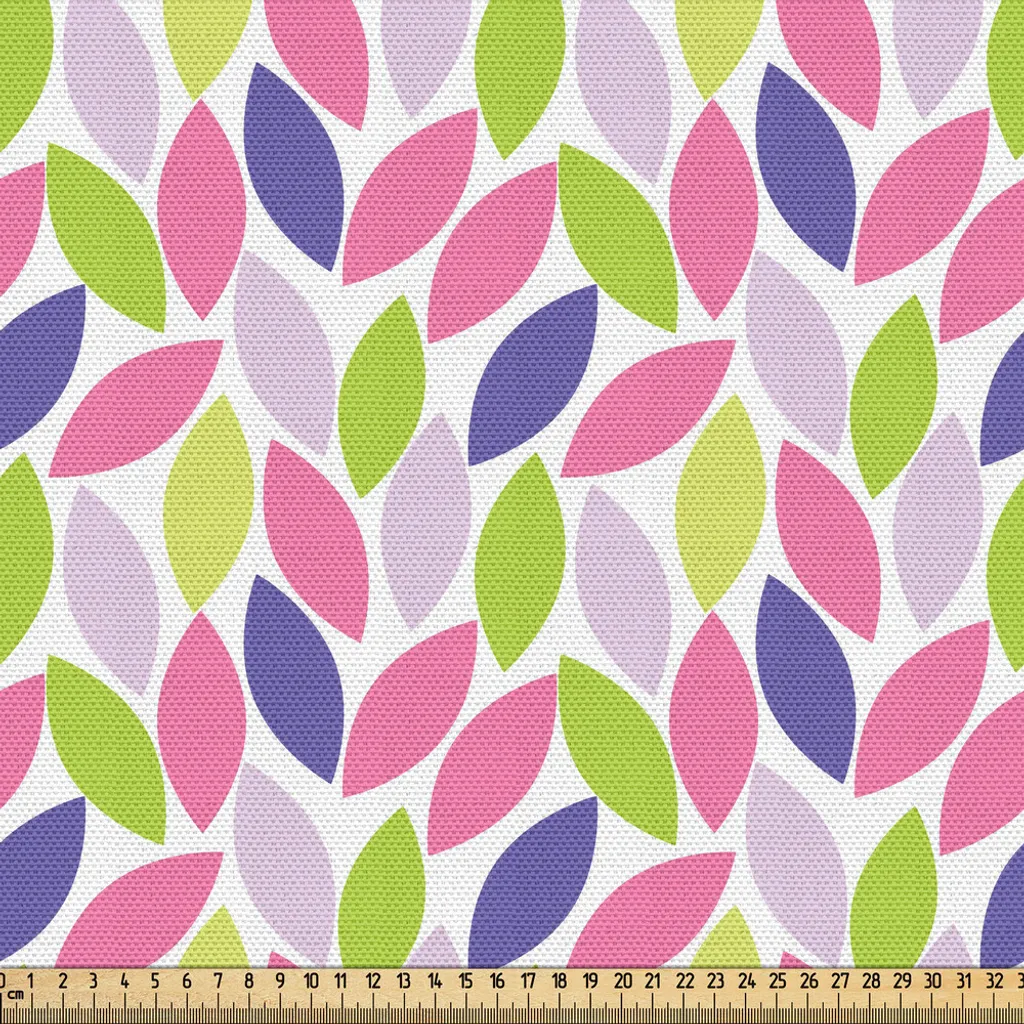 Tissu pour rideaux et nappes motif botanique 3m x 148cm violet rose
