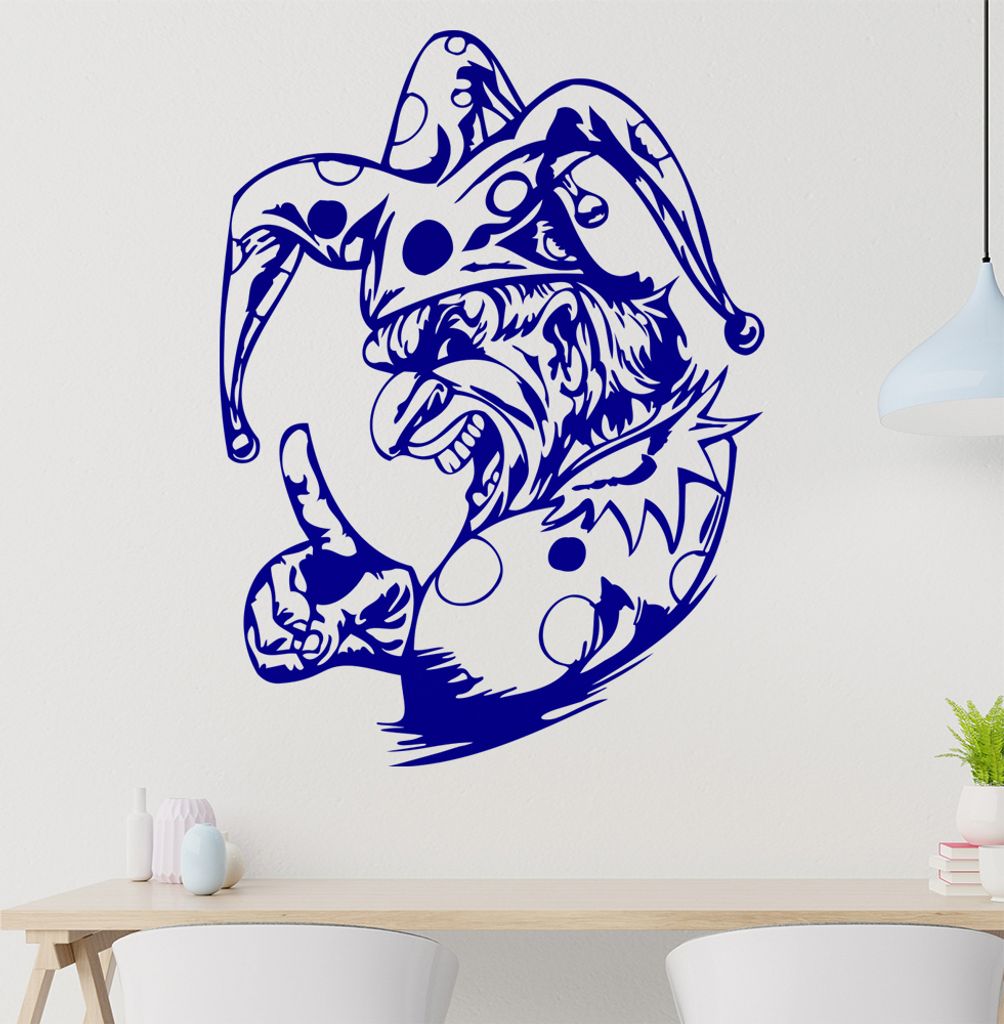 Harlekin Wandtattoo in 6 Größen - Wandaufkleber Wall Sticker - Dekoration, Küche, Wohnzimmer, Schlafzimmer, Badezimmer