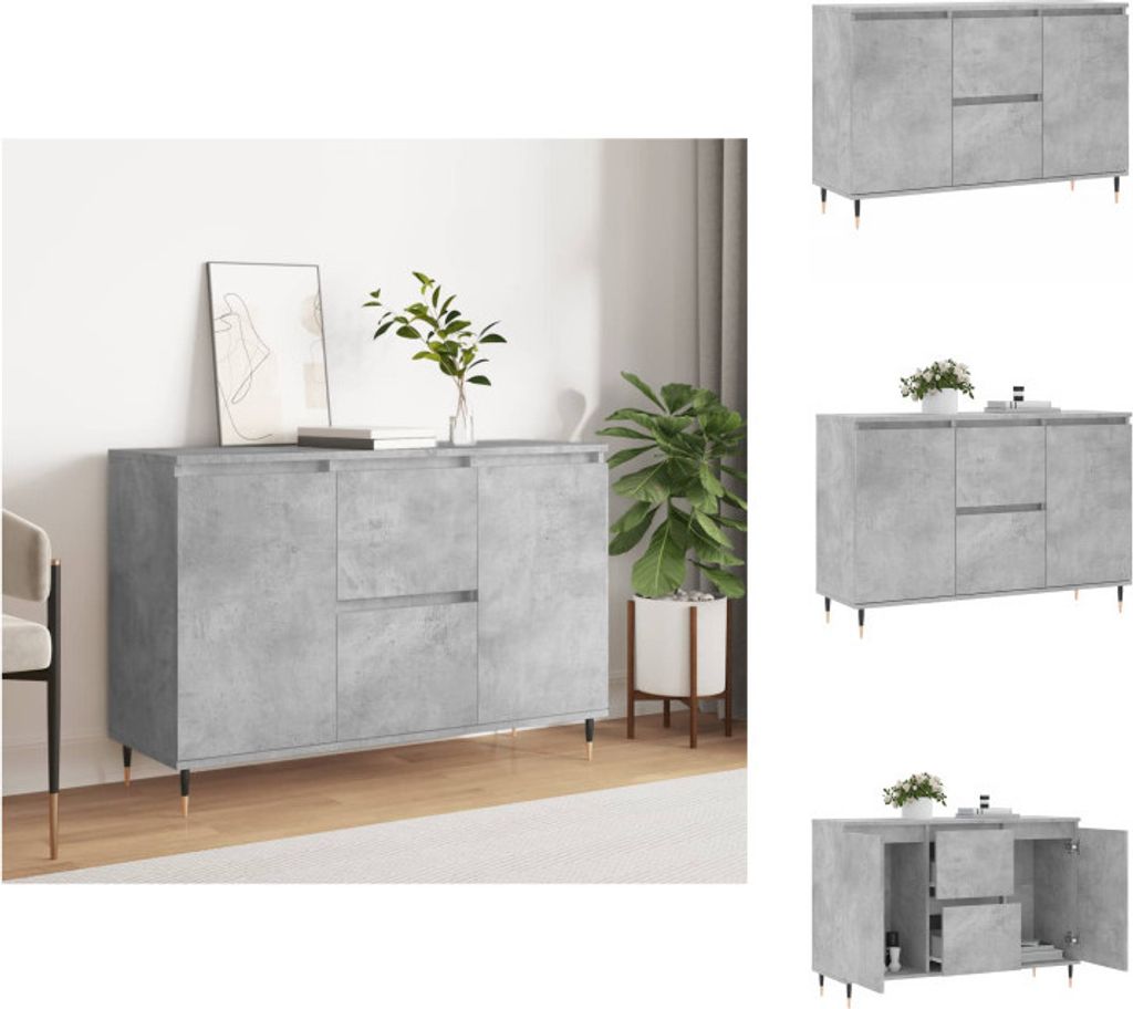 vidaXL Sideboard Betongrau 104x35x70 cm Holzwerkstoff - Sideboards
