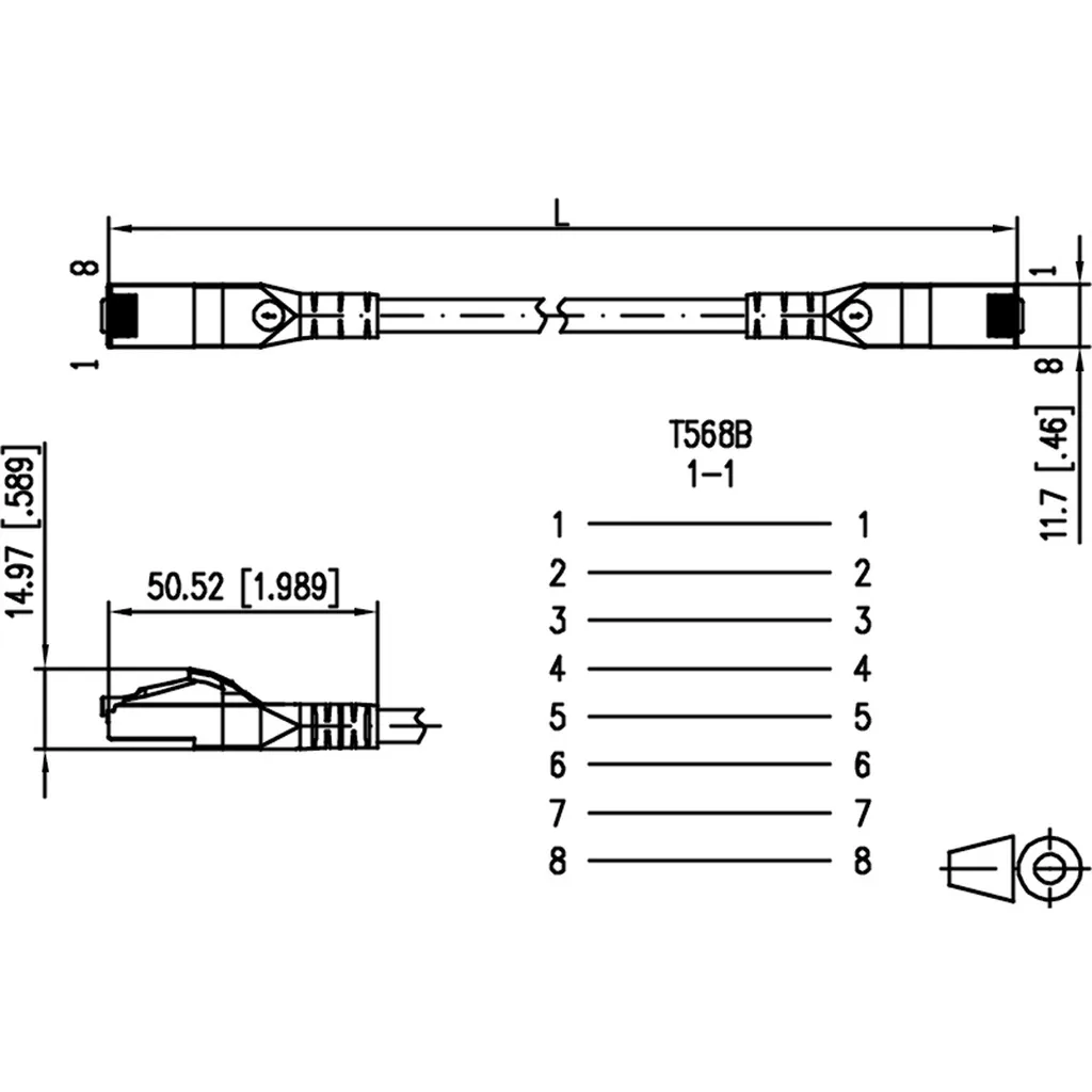 BTR NETCOM Cat6A Cavo di Rete 2m Grigio: 10Gbps Professionale - 3