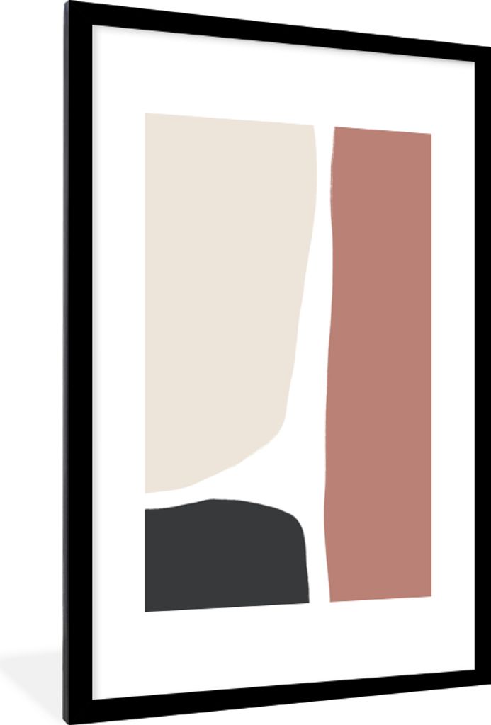 MuchoWow Gerahmtes Poster Pastell - Abstrakt - Design 60x90 cm - Poster mit Schwarzem Bilderrahmen Wandposter Rahmen Foto Bilder - Dekoration - W...