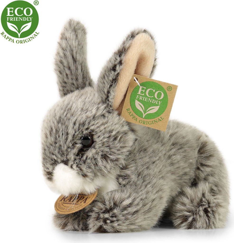 Rappa Plyšový králík tmavě šedý ležící 17 cm ECO-FRIENDLY Obrázek produktu 
