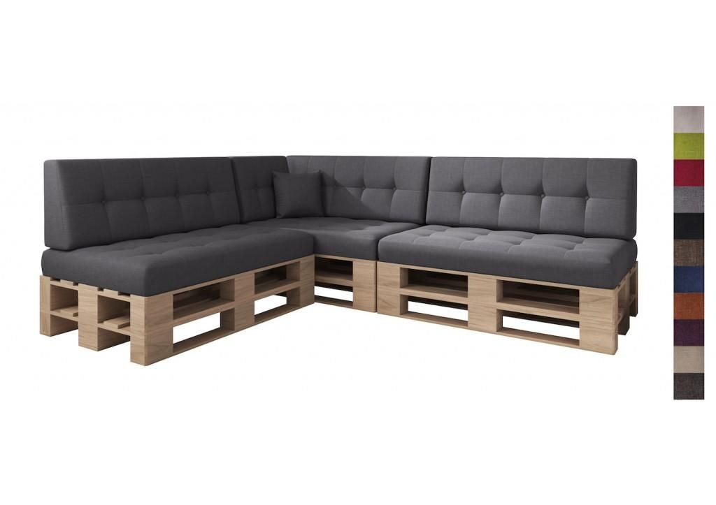 sunnypillow Palettenkissen Verona gesteppt 8er Set Grey