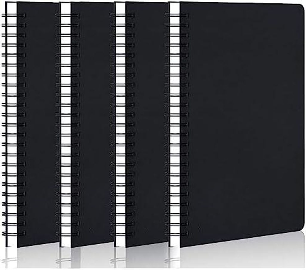 4 STK Notizbuch Liniert A5 Spirale Notizblock, Kraft Cover Notizhefte Leerseite 120 Seiten/60 Blatt Skizzenblock, A5 Notizblöcke Tagebuch Schreibb...