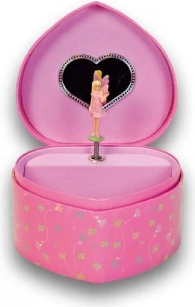 Boîte à musique licorne Harlekijn rose avec miroir et compartiments - 2