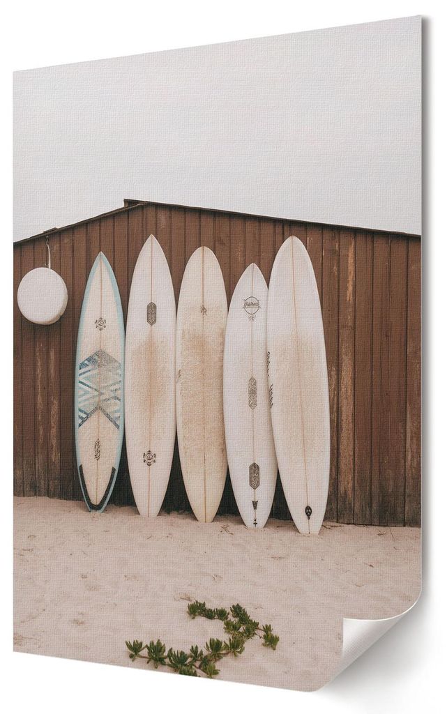 Surfbretter- Kunstdruck A1 (59x84 cm) - Modern, rustikal- Wandbild für Wohnzimmer Schlafzimmer & Flur, Modernes Poster Wanddeko, Ungerahmt