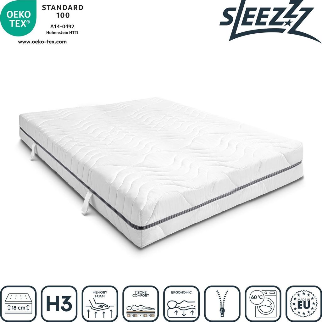 7 Zonen Viskoelastik-Matratze Sleezzz Smart 120 x 200 cm, Produktbild 