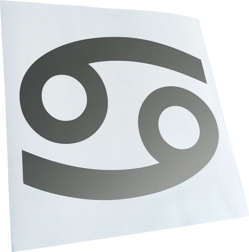 Kiwistar - Autoaufkleber - silber - 60 x 51 cm - Krebs Sternzeichen - Heckscheibenaufkleber - Aufkleber für Auto Kfz Fahrrad, LKW, Truck Mofa