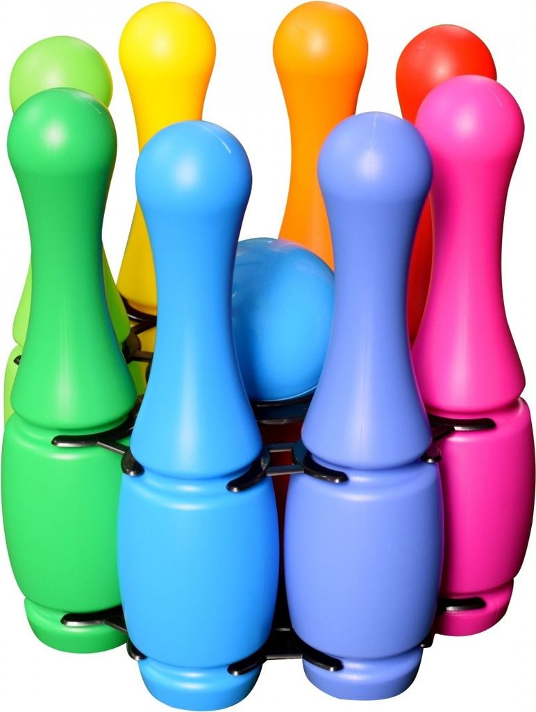CZA Kegelspiel-Set aus Kunststoff, Rot, mit 20 cm hohen Produktbild 