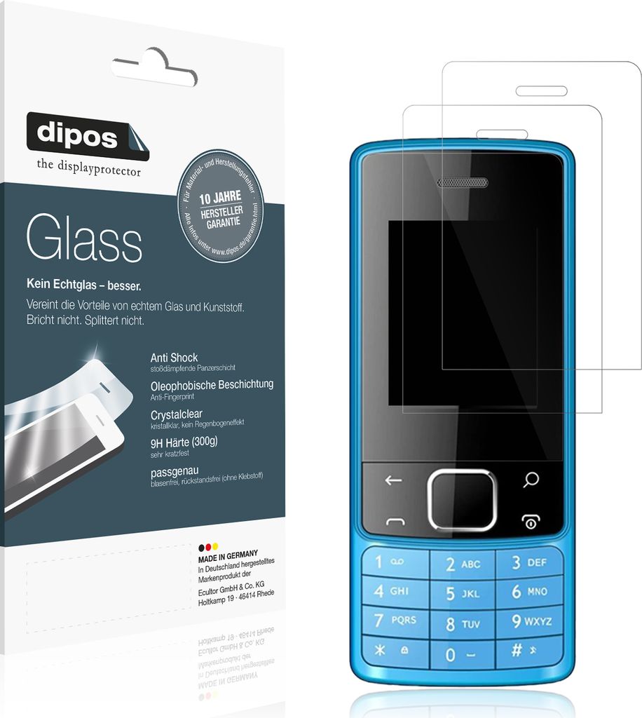 2x Schutzfolie für I Kall K20 New - Anti-Shock 9H Folie dipos Glass Kunststoffglas