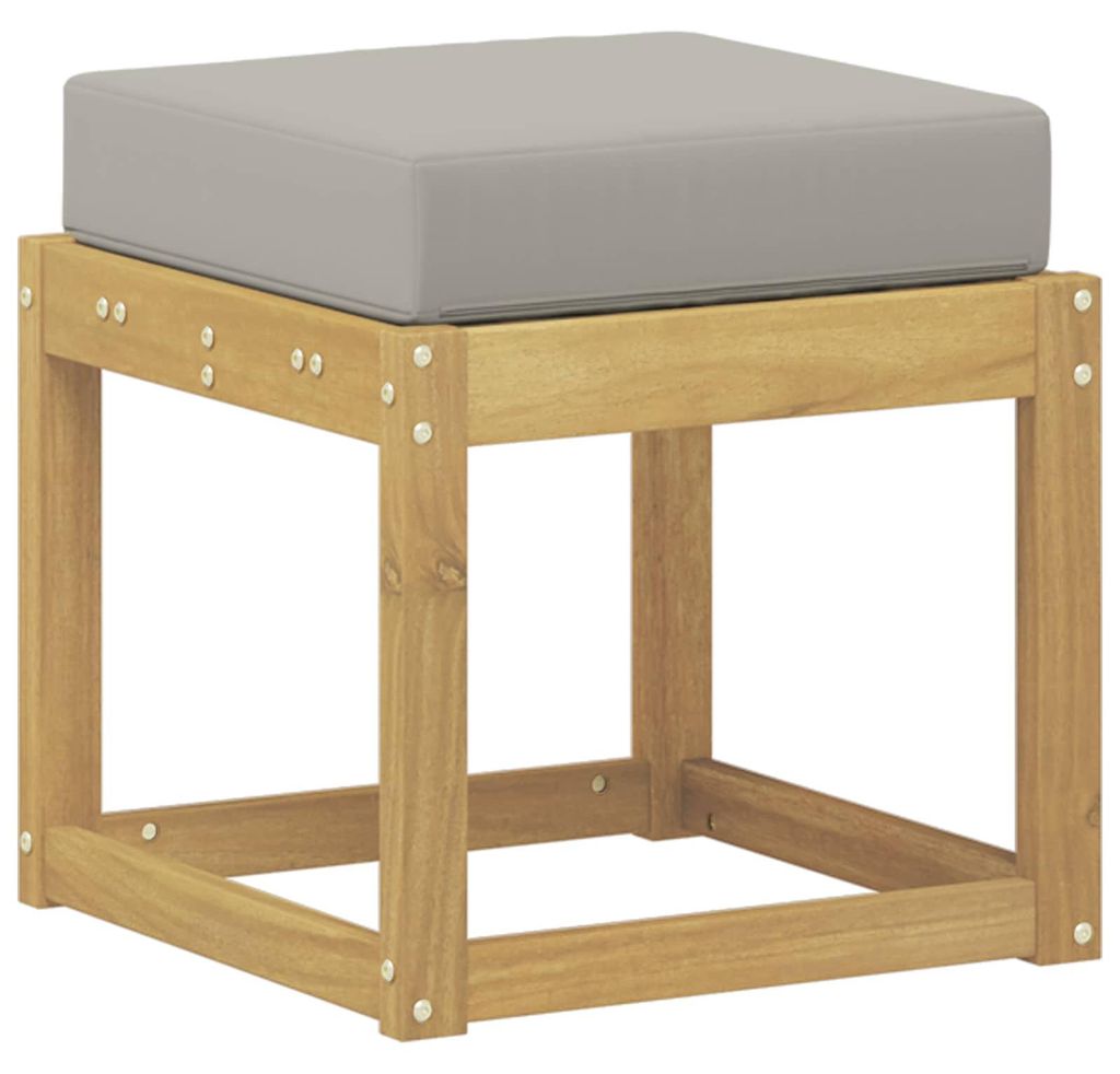 Outdoor Hocker Bank Weiß 43 x 43 x 45 cm Massivholz Akazie