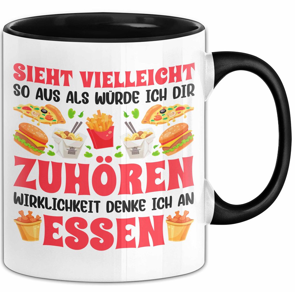 Sieht Vielleicht So Aus Als Würde Ich Dir Zuhölren Aber In Wirklichkeit Denke Ich An Essen (Schwarz)