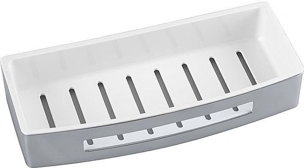 BYTRO Seifenkorb Edelstahl Kunststoff poliert 125x300x55 mm für Bad & WC >> zum Bohren