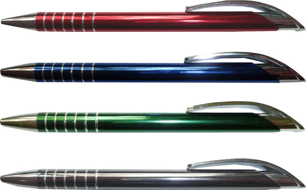 4x Kugelschreiber aus Metall / im eleganten Design / 4 Farben