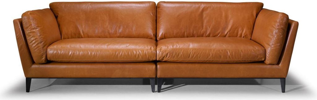 Sofa 3 Sitzer Braun Luxus Design Möbel Wohnzimmer Möbel Leder Prianera Stil Neu