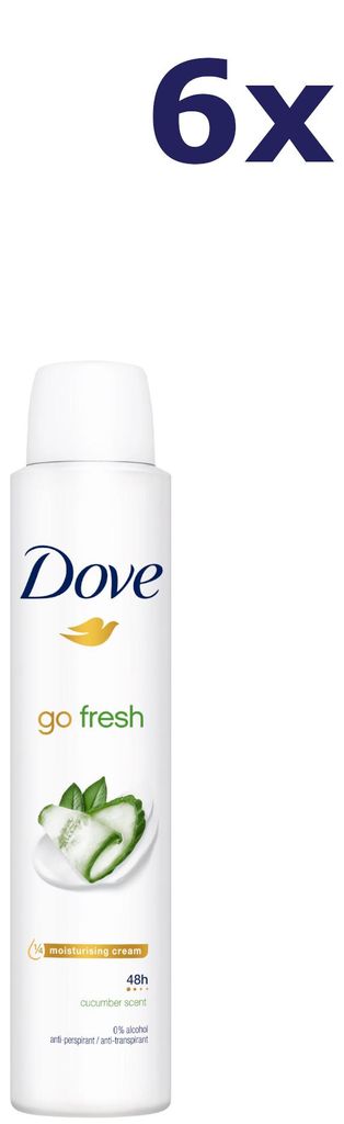 6x Dove Deo-Spray – 200 ml – Go Fresh Gurke & Grüner Tee