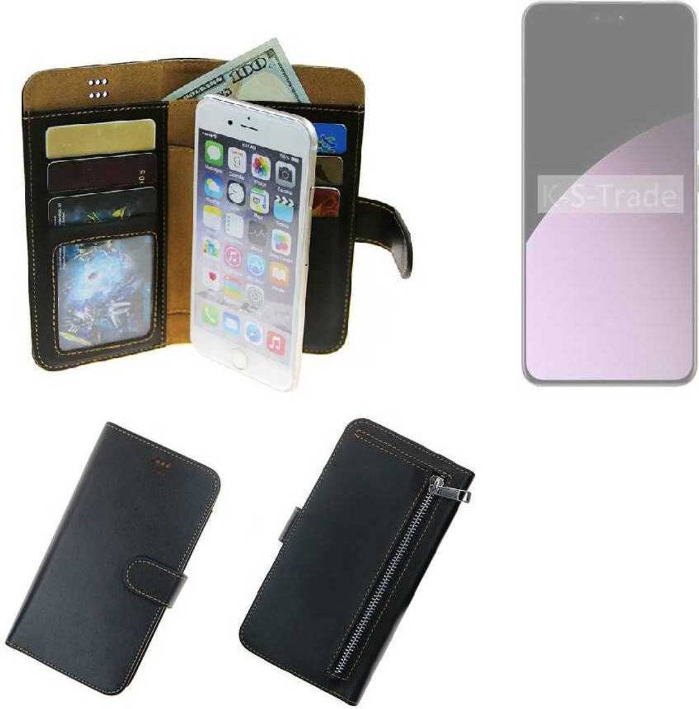 K-S-Trade Schutz Hülle kompatibel mit Xiaomi Civi 4 Pro Klapphülle Case Phone cover Slim Handytasche Handy Hülle schwarz aus Kunstleder (1 Stk)