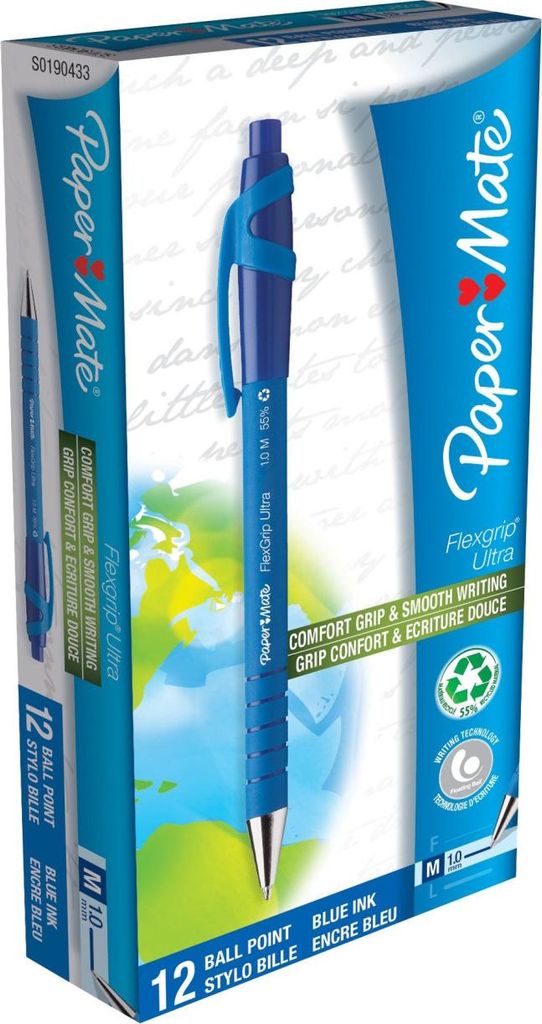 PAPER MATE Kugelschreiber Flexgrip Ultra RT M Blau 12 Stück Immagine del prodotto 